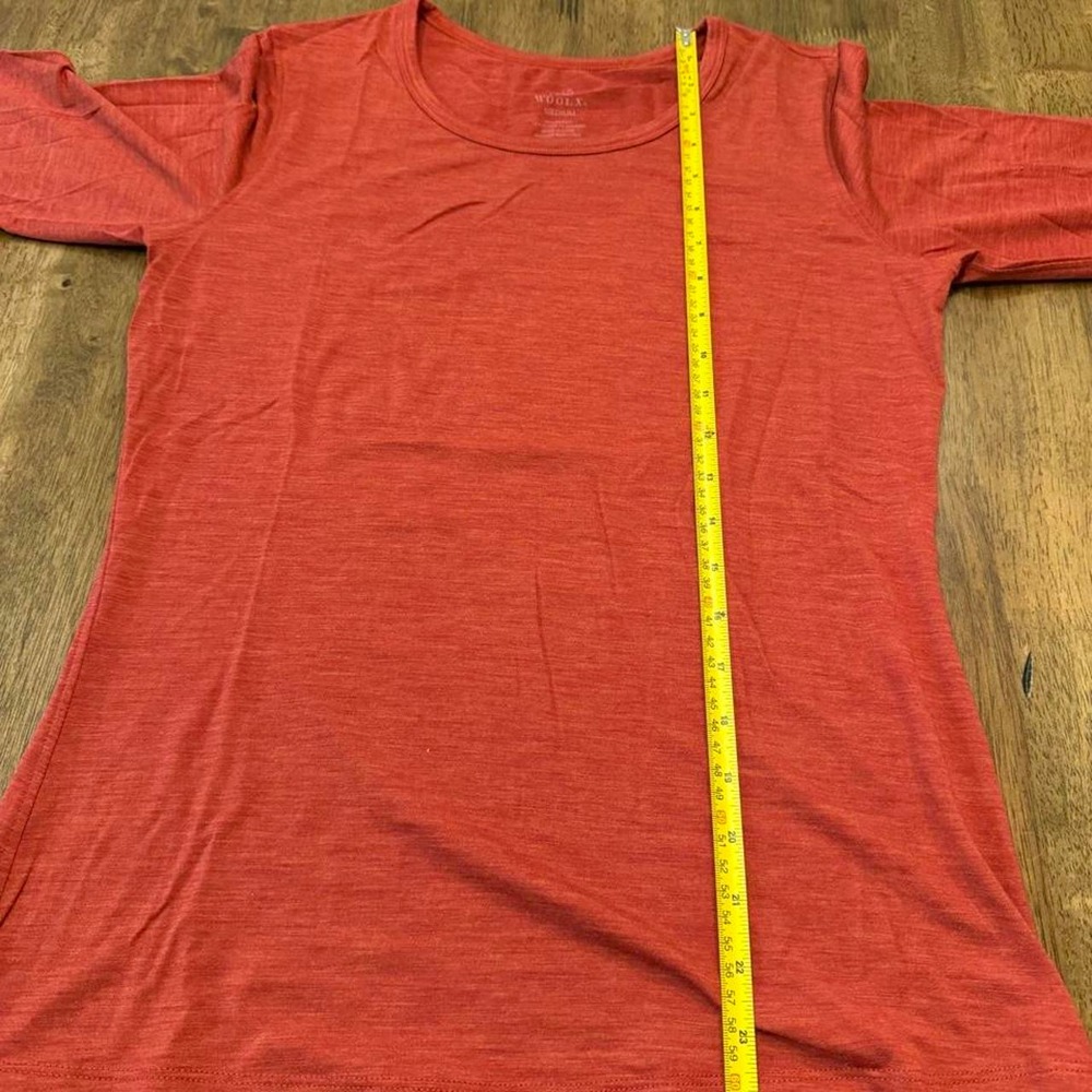 Woolx Women's DuraLite Merino Wool Long Sleeve Shirt Size M Orange - Picture 4 of 6